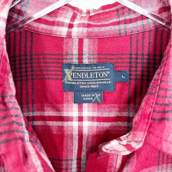 Pendleton Red Plaid Button Down Flannel - Picture 3 of 6